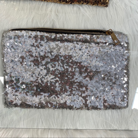sequin cosmetic bags lined with leopard print - Picture 5 of 11